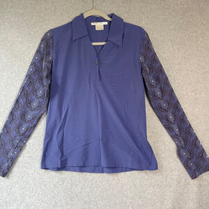 Nike Golf Long Sleeve Polo Women's Medium Indigo